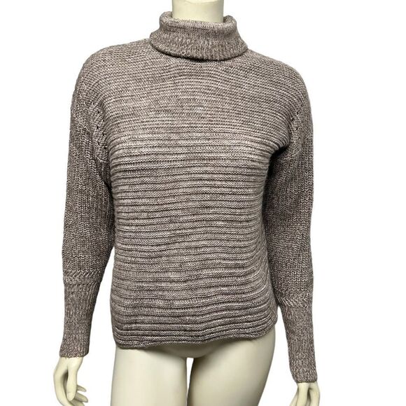 Simply Vera Vera Wang Oatmeal Turtleneck Sweater Cozy Winter Neutral Knit Chic - Picture 2 of 6